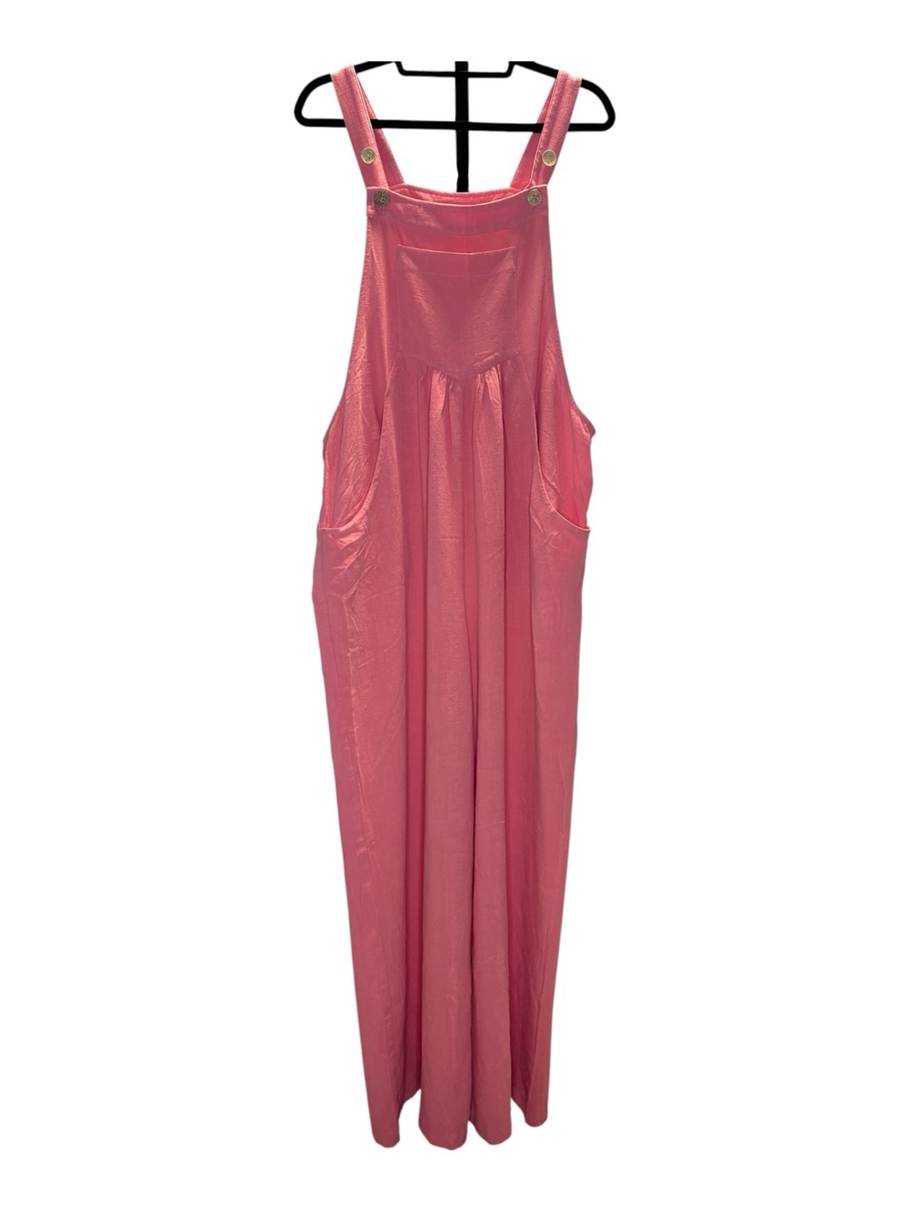 Oddi Women's Pink Rayon Blend Overalls Dress - Comfortable Casual